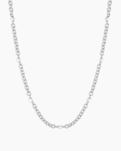Finley Pearl Dot Necklace || option::Silver Plated