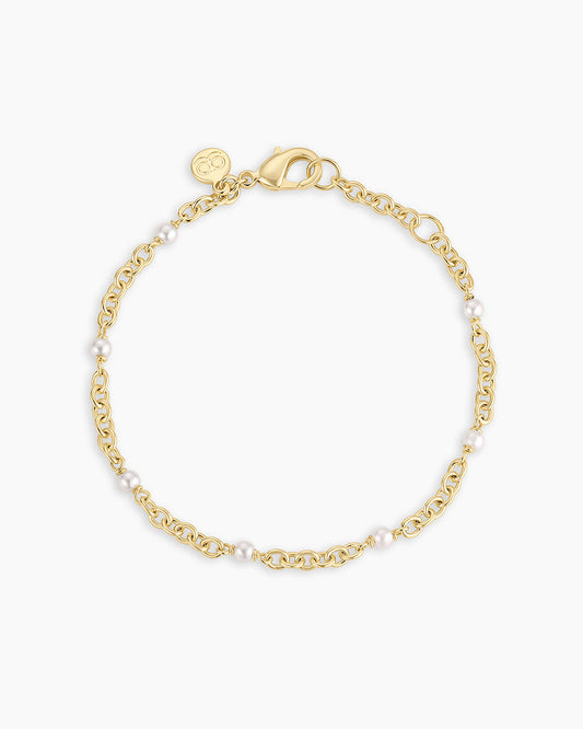 Finley Pearl Dot Bracelet || option::18K Gold Plated