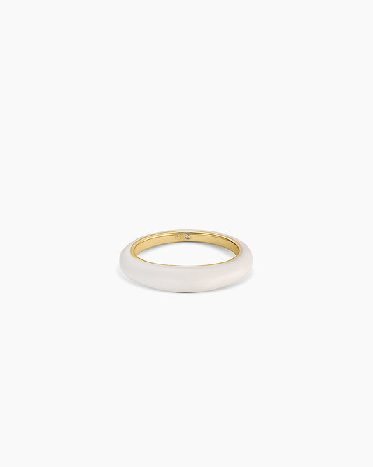 Lou Stacking Ring || option::18K Gold Plated, Eggshell