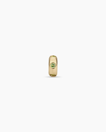 14K Gold Birthstone Halo Charm || option::14K Solid Gold, Peridot - August