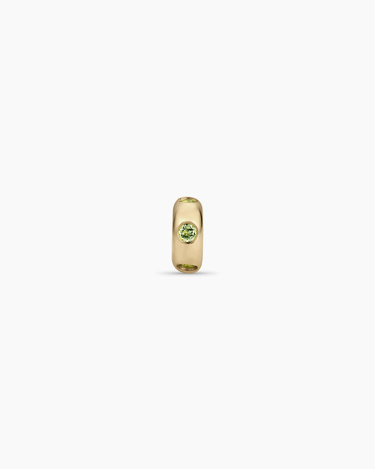 14K Gold Birthstone Halo Charm || option::14K Solid Gold, Peridot - August