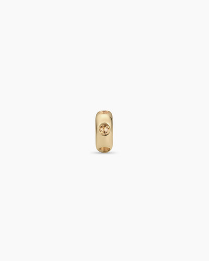 14K Gold Birthstone Halo Charm || option::14K Solid Gold, Citrine - November