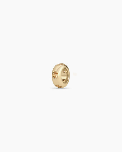 14K Gold Birthstone Halo Charm || option::14K Solid Gold, Citrine - November