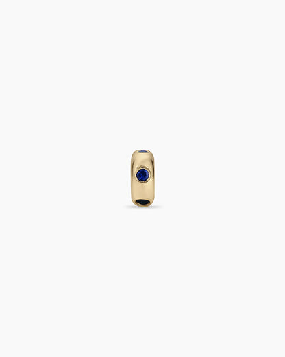 14K Gold Birthstone Halo Charm || option::14K Solid Gold, Blue Sapphire - September