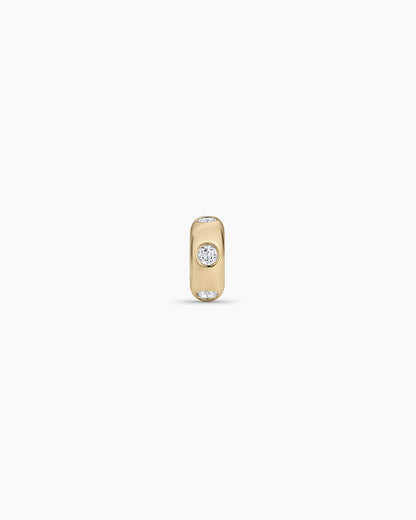 14K Gold Birthstone Halo Charm || option::14K Solid Gold, White Topaz - April