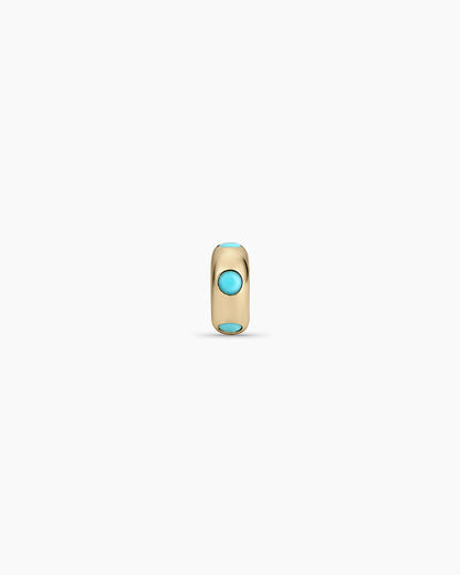 14K Gold Birthstone Halo Charm || option::14K Solid Gold, Turquoise - December