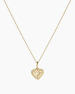 14K Gold Milestone Heart Charm Necklace || option::14K Solid Gold