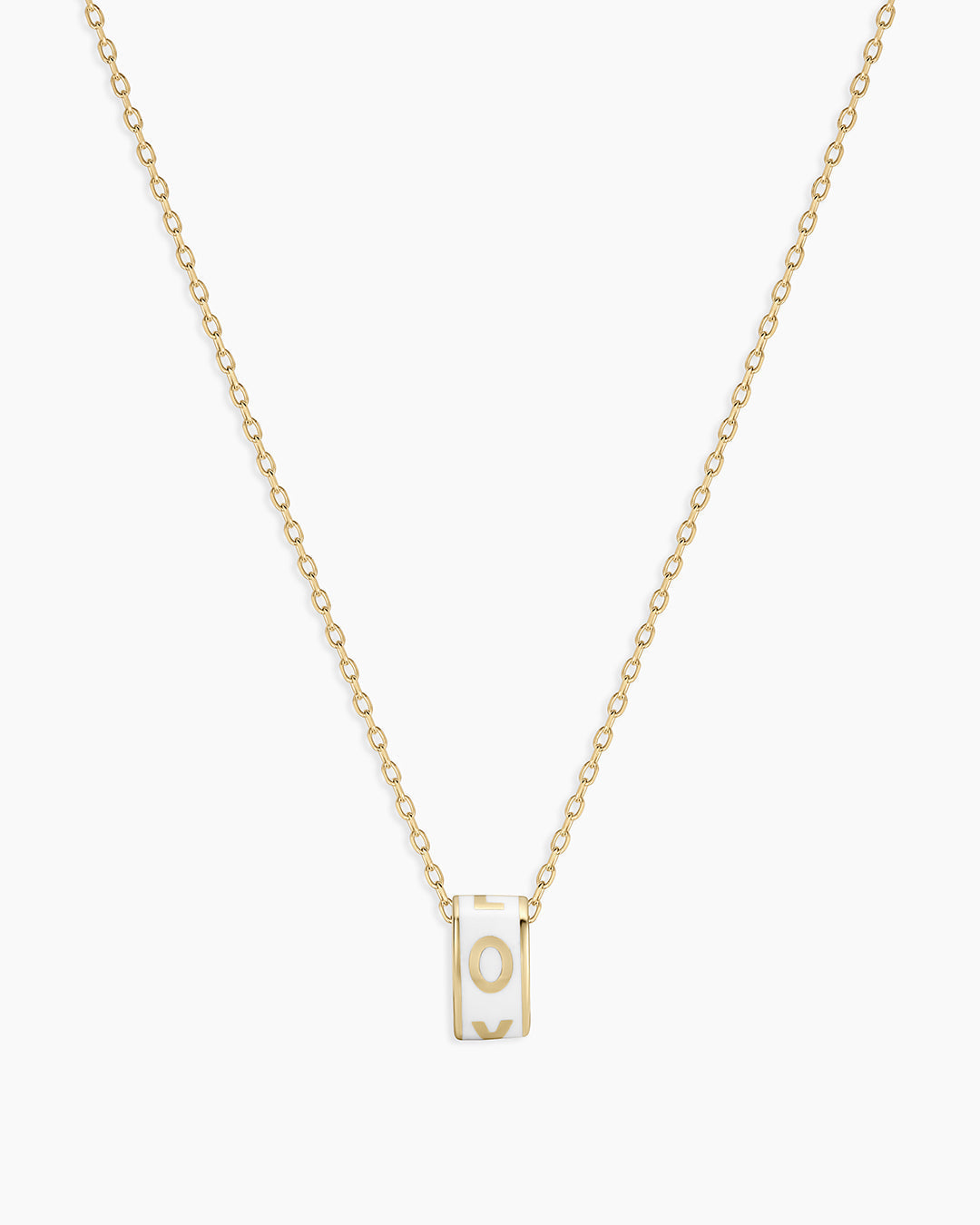 14K Gold Love Halo Charm Necklace || option::14K Solid Gold