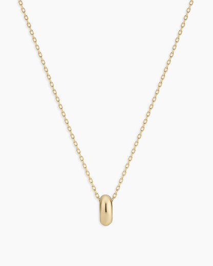 14K Gold Lou Halo Charm Necklace || option::14K Solid Gold