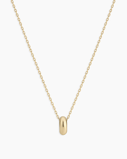 14K Gold Lou Halo Charm Necklace || option::14K Solid Gold