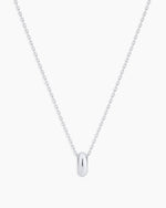 14K White Gold Lou Halo Charm Necklace || option::14K Solid White Gold