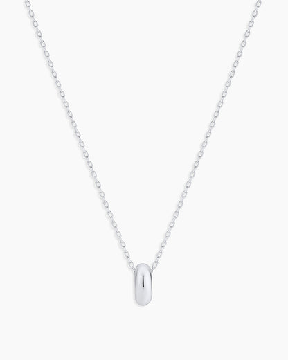 14K White Gold Lou Halo Charm Necklace || option::14K Solid White Gold