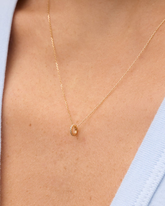 Diamond Pavé Halo Charm Necklace