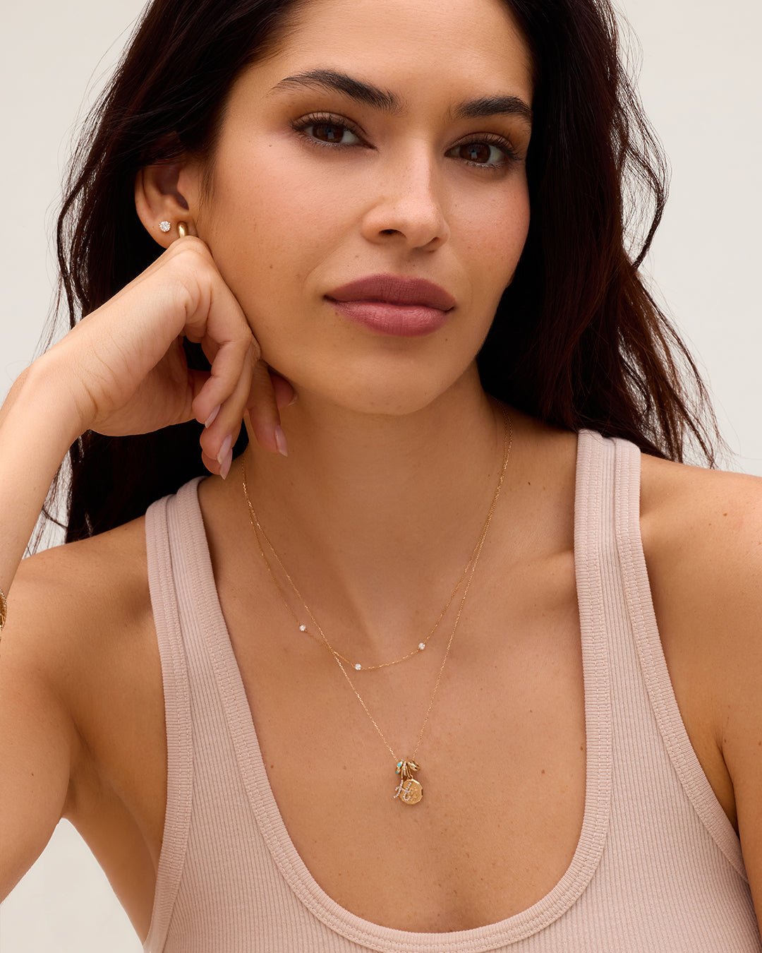 Diamond Pavé Halo Charm Necklace