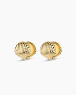 Scallop Wrap Huggies || option::18K Gold Plated
