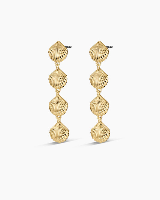 Scallop Mini Drop Earrings || option::18K Gold Plated