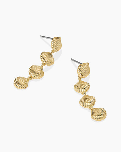 Scallop Mini Drop Earrings || option::18K Gold Plated