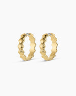 Scallop Mini Hoops || option::18K Gold Plated