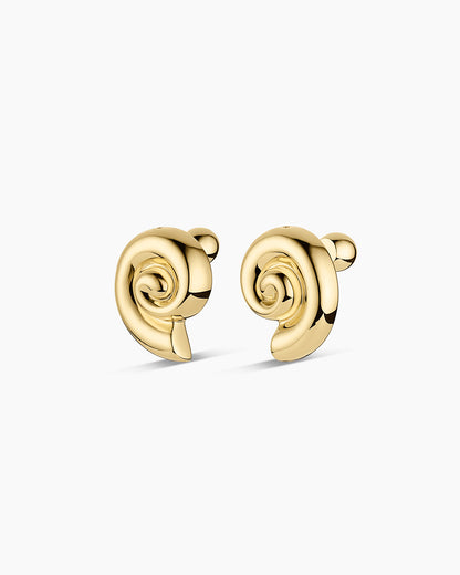 Nautilus Statement Earrings || option::18K Gold Plated