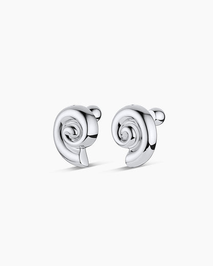 Nautilus Statement Earrings || option::Silver Plated