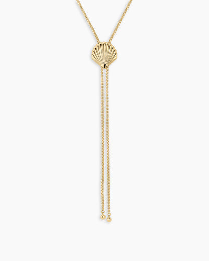 Scallop Bolo Necklace || option::18K Gold Plated