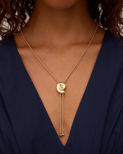 Nautilus Bolo Necklace || option::18K Gold Plated