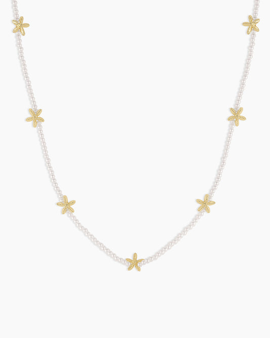 Starfish Pearl Necklace || option::18K Gold Plated