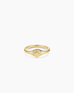 Scallop Mini Signet Ring || option::18K Gold Plated