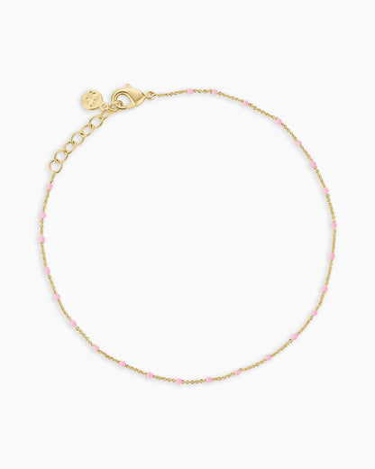 Capri Anklet || option::18K Gold Plated, Pink