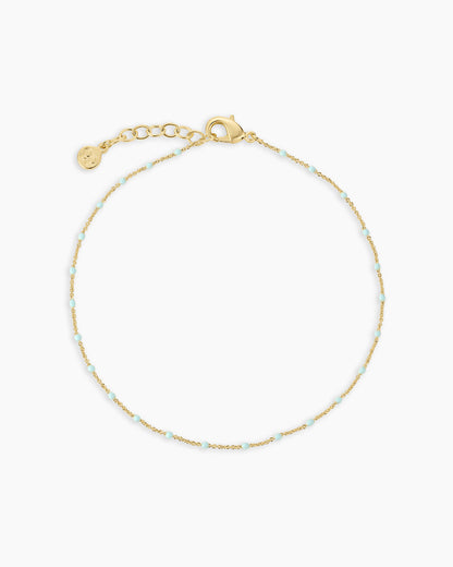 Capri Anklet || option::18K Gold Plated, Seafoam