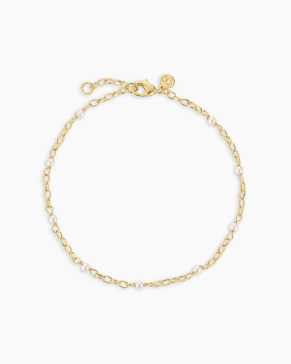 Finley Pearl Anklet || option::18K Gold Plated