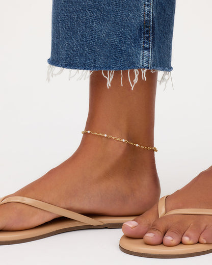 Finley Pearl Anklet || option::18K Gold Plated