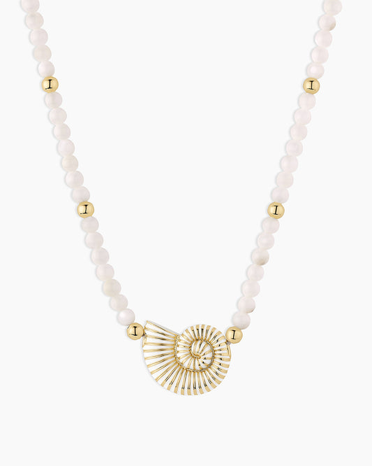 Nautilus Mother of Pearl Necklace || option::18K Gold Plated