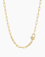 Scallop Padlock Necklace || option::18K Gold Plated
