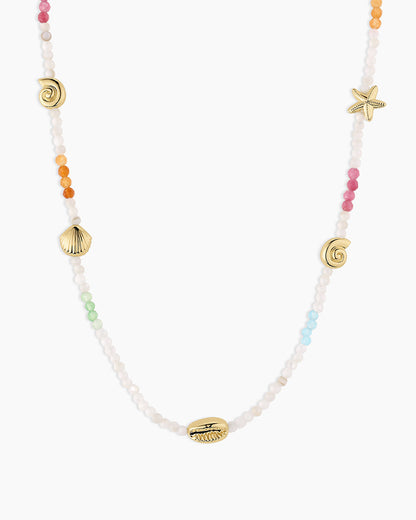 Reef Beach Mini Charm Necklace || option::18K Gold Plated