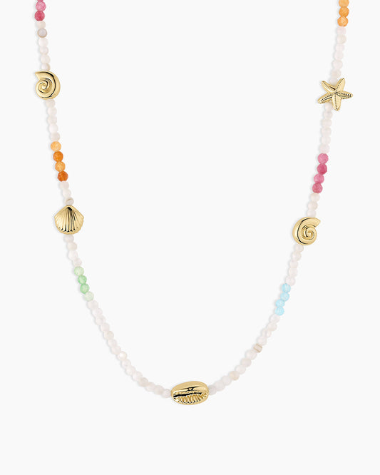 Reef Beach Mini Charm Necklace || option::18K Gold Plated