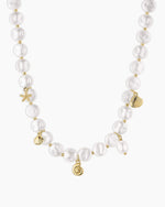 Reese Pearl Mini Charm Necklace || option::18K Gold Plated
