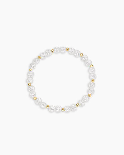 Reese Pearl Bracelet || option::18K Gold Plated