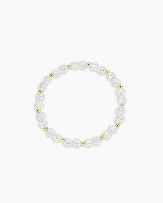 Reese Pearl Bracelet || option::18K Gold Plated