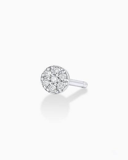 Diamond Pave Studs || option::14K Solid White Gold