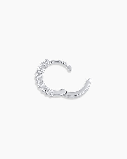 Classic Gold Huggie || option::14K Solid White Gold, 9mm