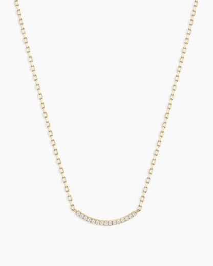Diamond Taner Bar Mini Necklace || option::14K Solid Gold