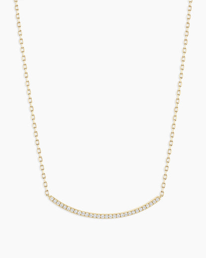 Diamond Taner Bar Necklace || option::14K Solid Gold