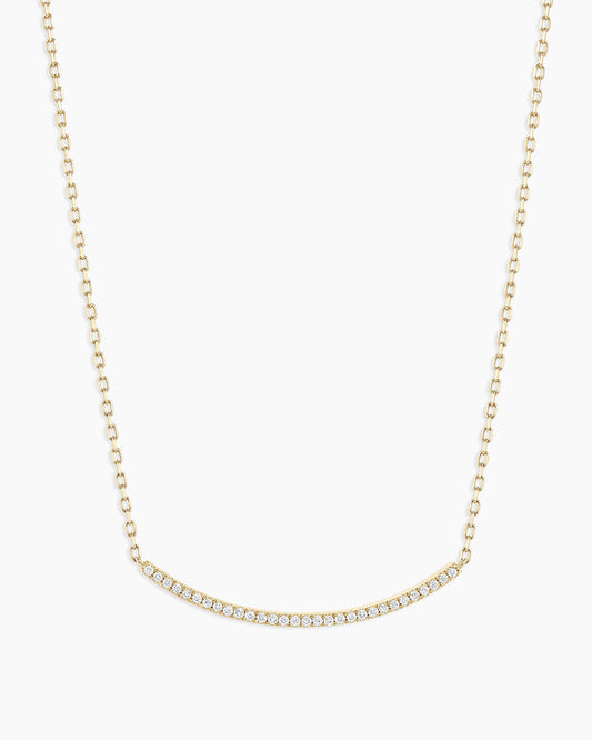 Diamond Taner Bar Necklace || option::14K Solid Gold