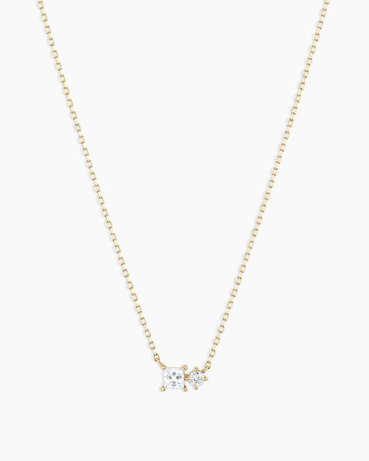 Diamond and White Sapphire Necklace