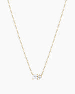 Diamond and White Sapphire Necklace || option::14K Solid Gold