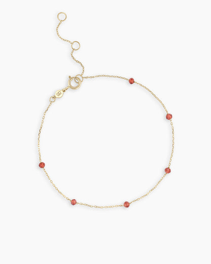 Garnet Newport Bracelet || option::14K Solid Gold, Garnet - January