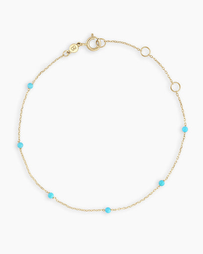 Turquoise Newport Bracelet || option::14K Solid Gold, Turquoise - December