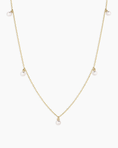 Pearl Flutter Necklace || option::14K Solid Gold