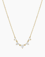 Elle Diamond Row Necklace || option::14K Solid Gold